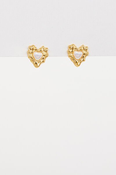 Stella + Gemma Heart + Pearl Earring-accessories-Hello Cyril.
