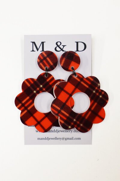 M & D Patterned Flower Stud Earring-accessories-Hello Cyril.
