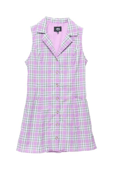 Stussy Check Tie Back Dress-hc-new-Hello Cyril.