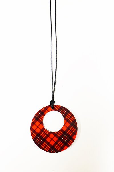 M & D Tartan Circle Necklace-accessories-Hello Cyril.