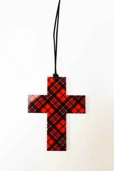 M & D Tartan Cross Necklace-accessories-Hello Cyril.