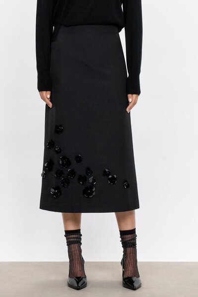 Veronika Maine Twill Tafetta Midi Skirt-shop-by-label-Hello Cyril.