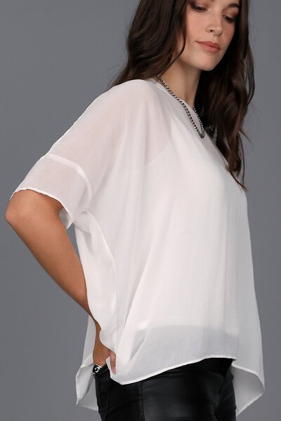 Storm Relaxed Sheer Short Sleeve Top-hc-new-Hello Cyril.