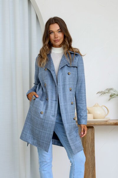 Miracle Check Suede Trench Coat - Pre Order-hc-new-Hello Cyril.