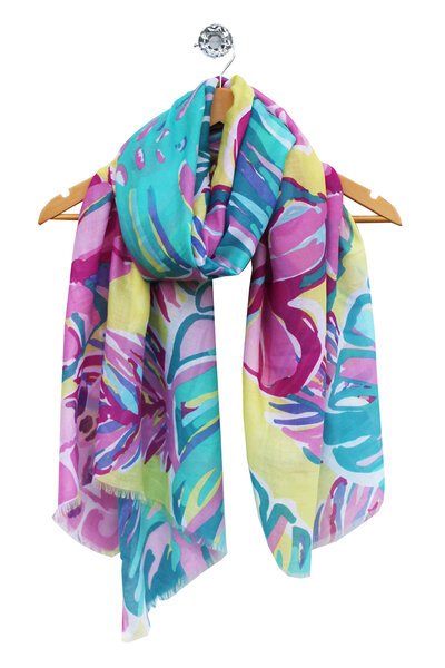 Archer House Tropical Leaf Print Scarf-accessories-Hello Cyril.