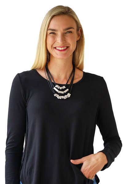 Archer House 3 Strand Metal Disc Necklace-accessories-Hello Cyril.