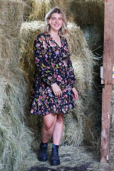 Foil Good Vintage Dress-shop-by-label-Hello Cyril.