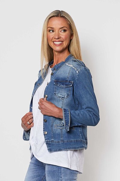 Threadz Military Denim Jacket-shop-by-style-Hello Cyril.