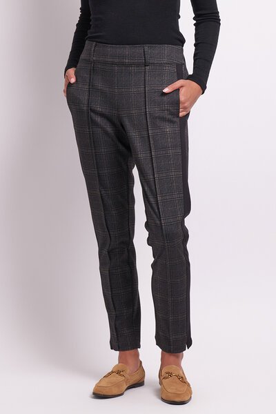 Esplanade Check Pintuck Front Cuffed Pant-shop-by-label-Hello Cyril.