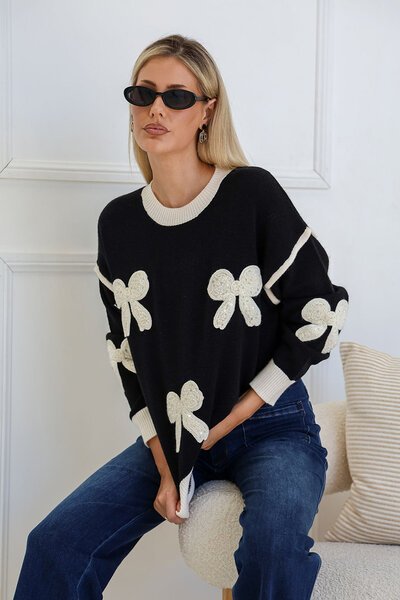 Miss Marlow Diamonte Bow Knit-hc-new-Hello Cyril.
