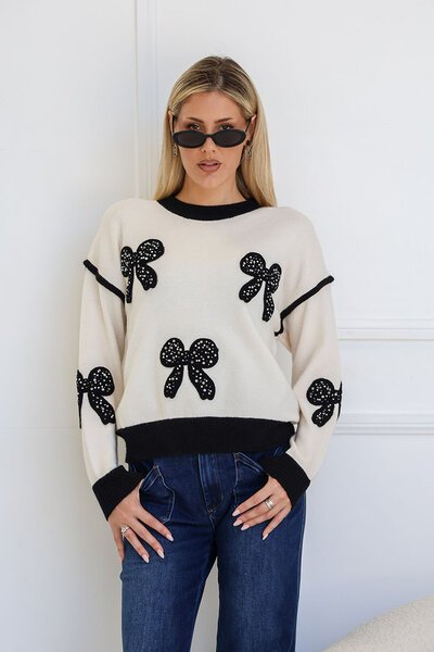 Miss Marlow Diamonte Bow Knit-hc-new-Hello Cyril.