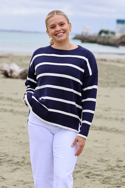 Miss Marlow Stripe Boat Neck Knit-hc-new-Hello Cyril.