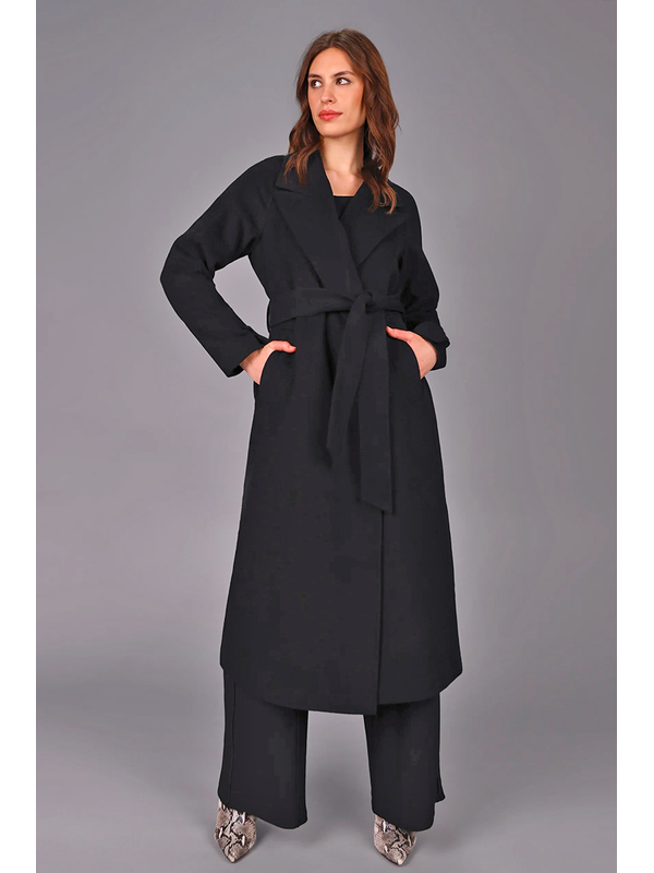 Storm Chief Wool Belted Wrap Coat