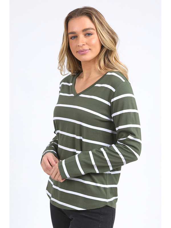 Foxwood Manly Vee Stripe Long Sleeve