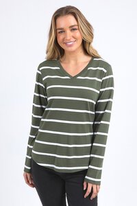 Foxwood Manly Vee Stripe Long Sleeve