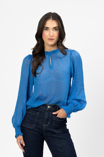 Leila + Luca True Blue Movement Blouse-hc-new-Hello Cyril.