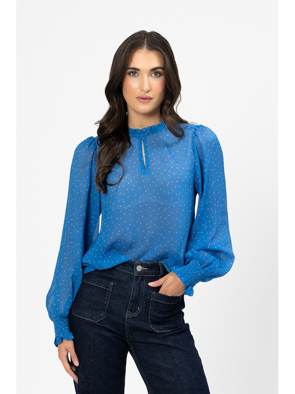 Leila + Luca True Blue Movement Blouse