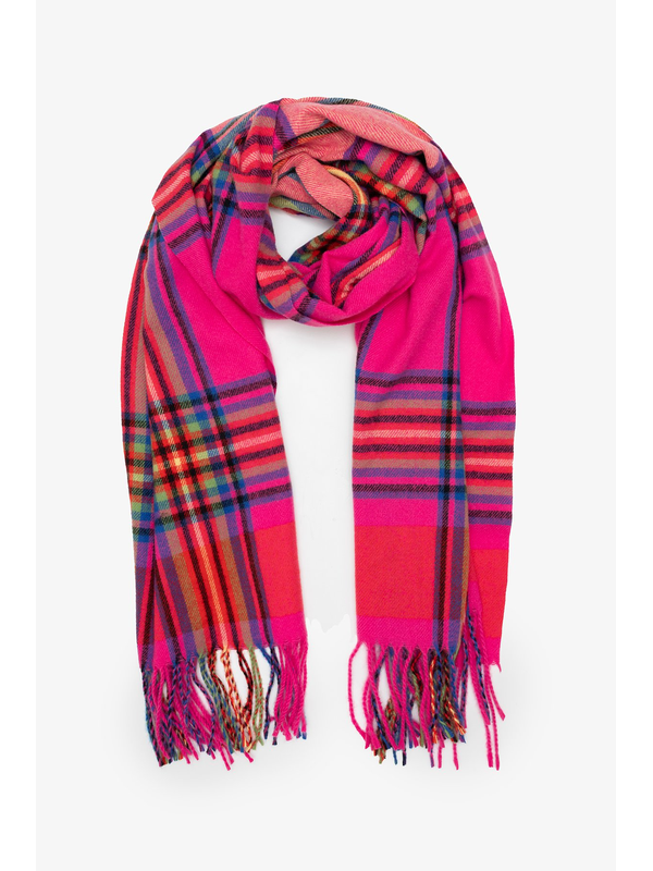Antler Pink Madras Check Scarf