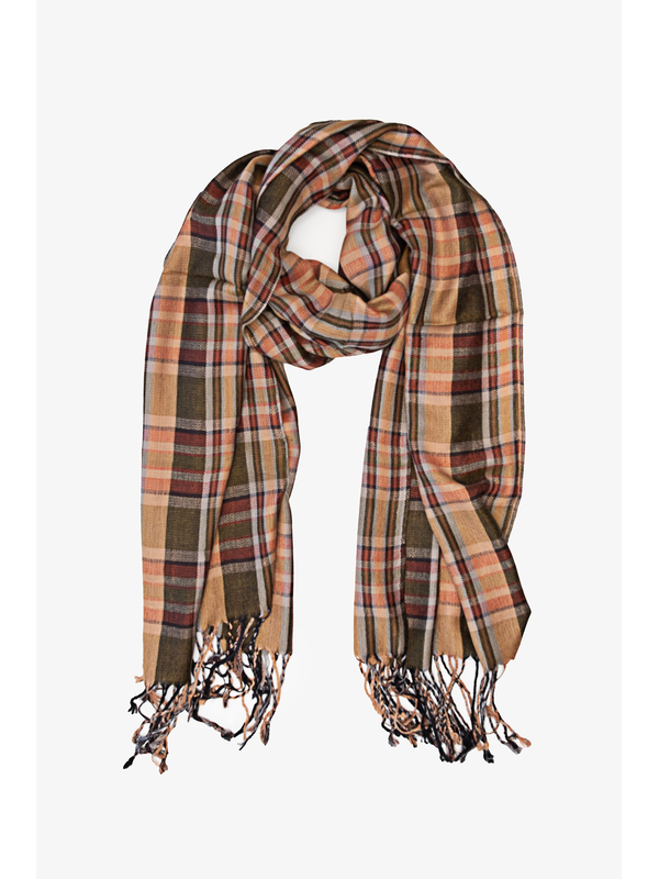 Antler Sienna Check Scarf