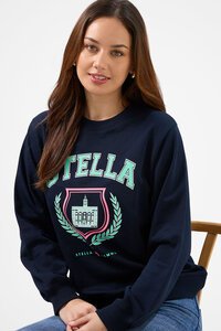 Stella + Gemma Navy Retro College Sweater