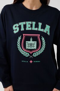 Stella + Gemma Navy Retro College Sweater