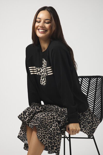 Stella + Gemma Leopard Cross Sweater-gift-guide-Hello Cyril.
