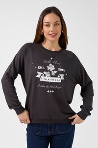 Stella + Gemma Aged Black Cracked Rose Sweater