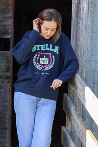 Stella + Gemma Navy Retro College Sweater