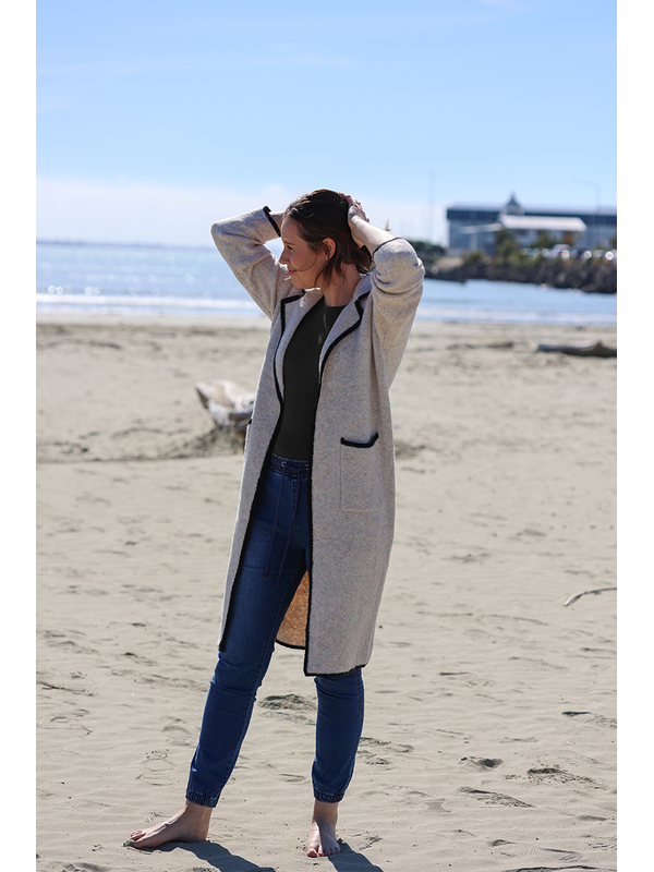 Miracle Contrast Trim Pocket Coat
