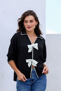 Joop + Gypsy Bow Trip Collar Shirt