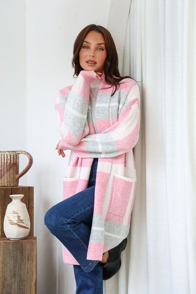 Miracle Check Pocket Coatigan-hc-new-Hello Cyril.