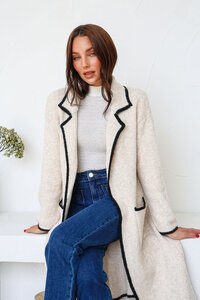 Miracle Contrast Trim Pocket Coat