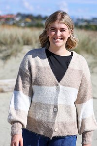 Miracle Stripe Button Cardi