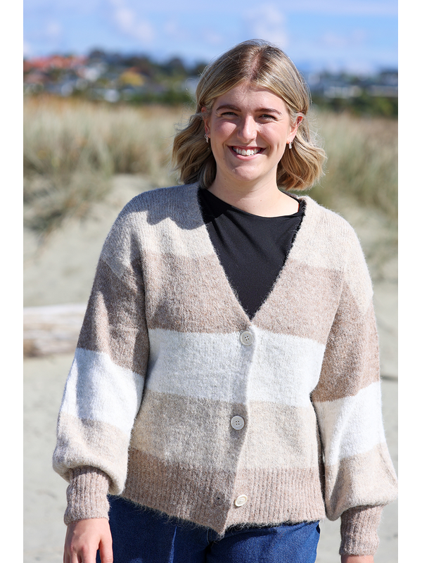 Miracle Stripe Button Cardi
