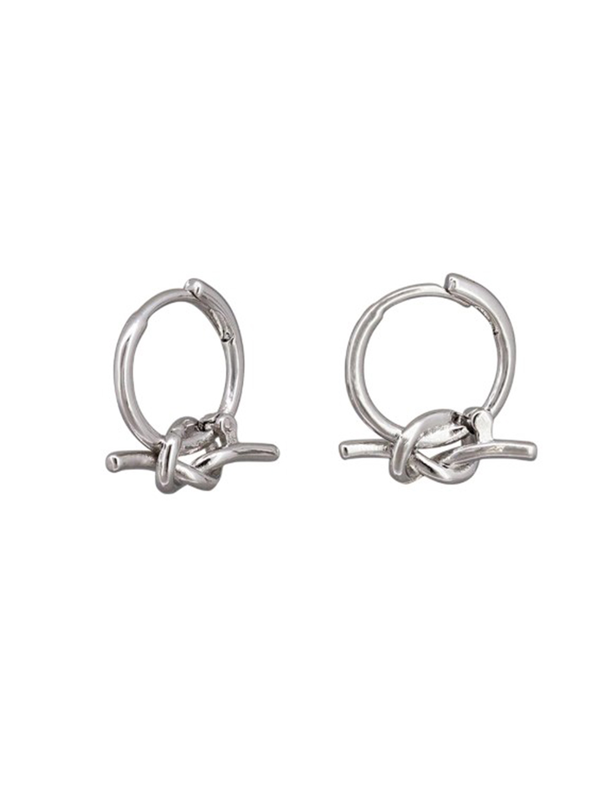 Tiger Tree Silver Knot Huggies