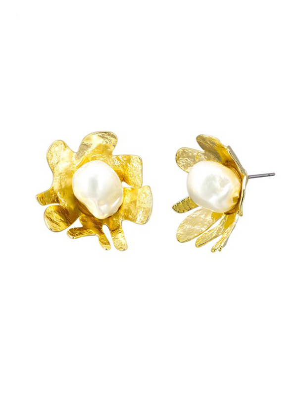 Tiger Tree Gold Eden Pearl Earrings