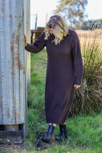 Foil Roll Neck Dress