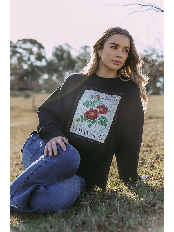 Foxwood Stamped Floral Crew