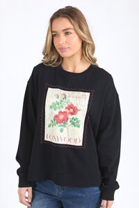 Foxwood Stamped Floral Crew