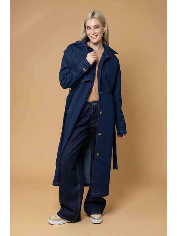 Honey Denim Zelda Denim Trench Coat
