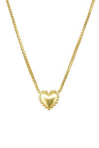 Tiger Tree Small Ball Edged Heart Necklace