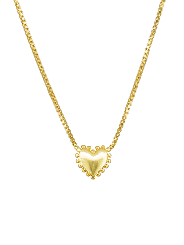 Tiger Tree Large Ball Edged Heart Necklace