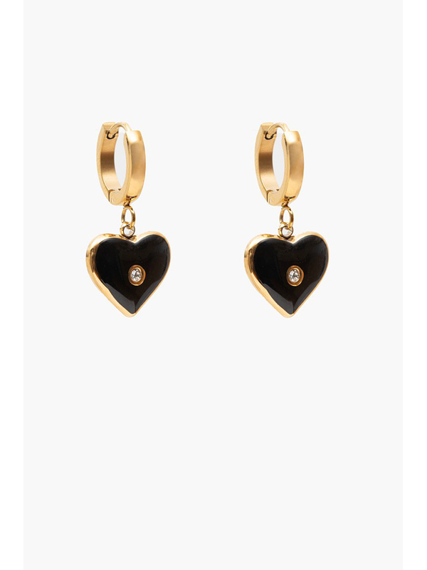 Antler Heart of Stone Huggie Earring