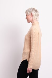 Foil Cable Knit Scoop Hem Jumper