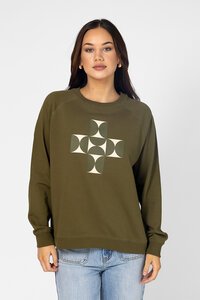 Stella + Gemma Classic Olive Mosaic Sweater