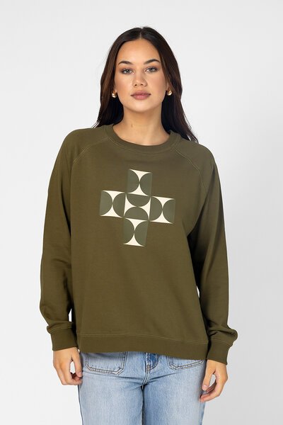 Stella + Gemma Classic Olive Mosaic Sweater-gift-guide-Hello Cyril.