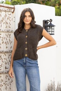 Joop & Gypsy Gold Button Knit Vest