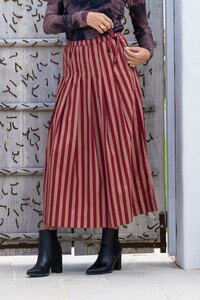 Joop & Gypsy Striped Pleated Midi Skirt