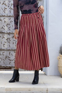 Joop & Gypsy Striped Pleated Midi Skirt