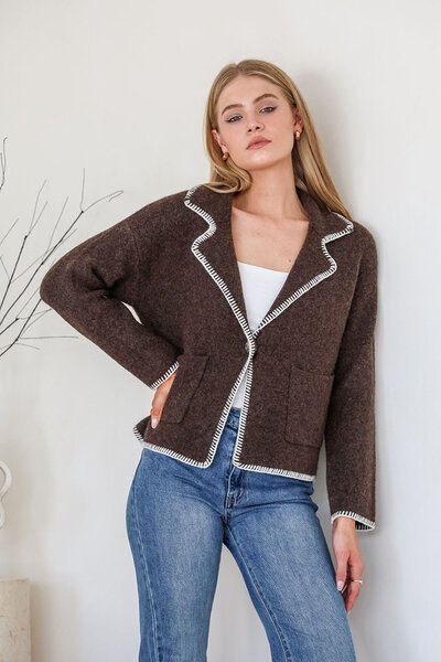 Miss Marlow Blanket Stitch Knit Jacket-hc-new-Hello Cyril.